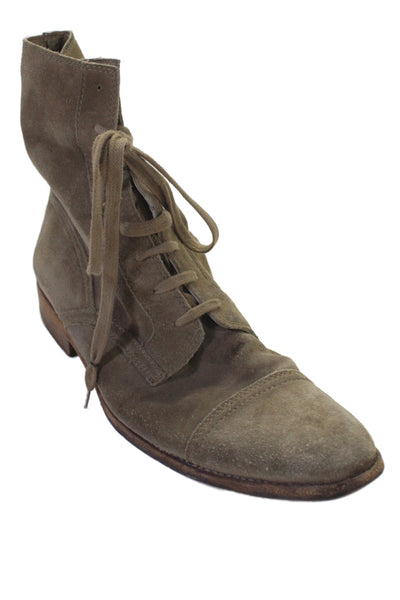 N.D.C. Mens Suede Pointed Toe Lace Up Boots Brown Size 43.5 13.5