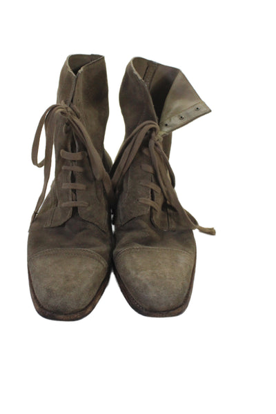 N.D.C. Mens Suede Pointed Toe Lace Up Boots Brown Size 43.5 13.5