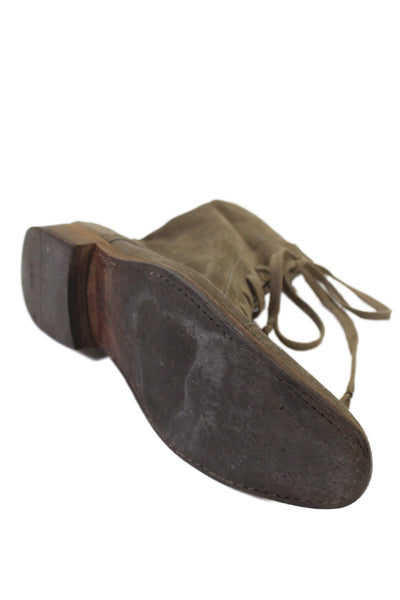 N.D.C. Mens Suede Pointed Toe Lace Up Boots Brown Size 43.5 13.5