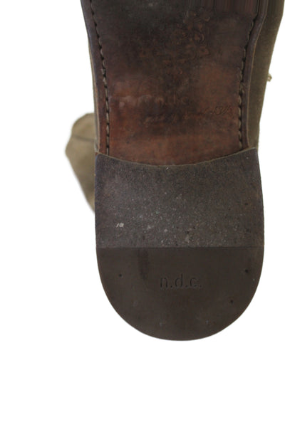 N.D.C. Mens Suede Pointed Toe Lace Up Boots Brown Size 43.5 13.5