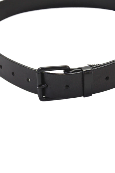 Club Monaco Mens Leather Frame Buckle Belt Black Size 32