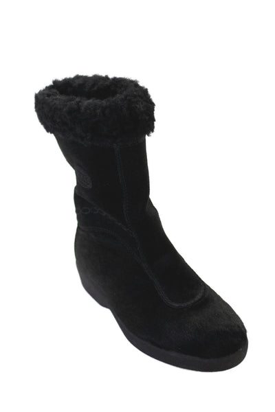 Tecnica Womens Pony Hair Pull On Mid-Calf Boots Black Size 36 5