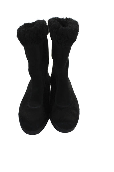 Tecnica Womens Pony Hair Pull On Mid-Calf Boots Black Size 36 5