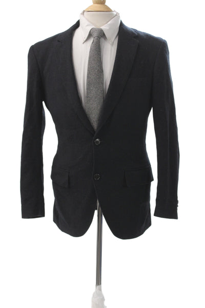 Club Monaco Mens Classic Black Wool Blend Blazer Button Closure Size 36