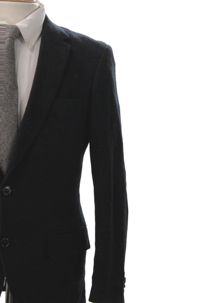 Club Monaco Mens Classic Black Wool Blend Blazer Button Closure Size 36