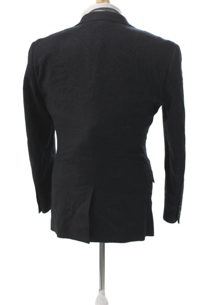 Club Monaco Mens Classic Black Wool Blend Blazer Button Closure Size 36