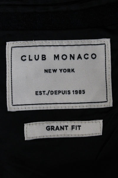 Club Monaco Mens Classic Black Wool Blend Blazer Button Closure Size 36