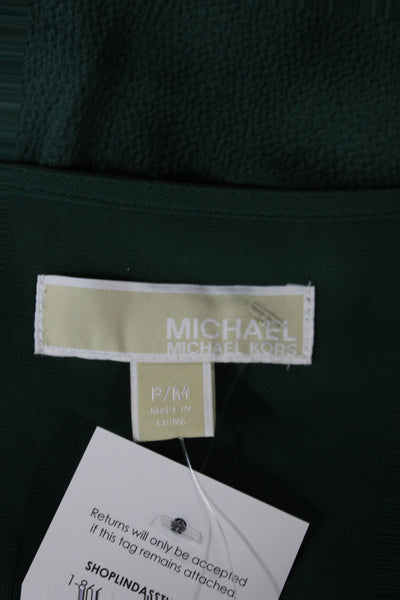 Michael Michael Kors Women Fit & Flare Dress Green Long Sleeve Mini Size PM
