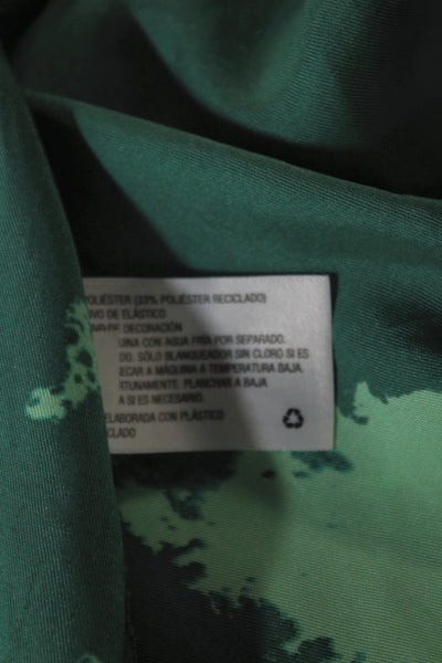 Alexis Womens V-Neck Tie Dye Green Sundress Sleeveless Zip Knee Length Size XL