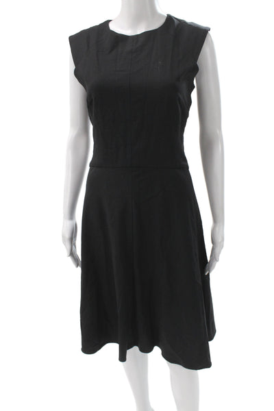 M.M. Lafleur Women Fit & Flare Dress Black Wool Blend Size 6