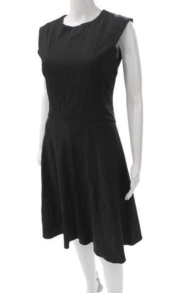 M.M. Lafleur Women Fit & Flare Dress Black Wool Blend Size 6