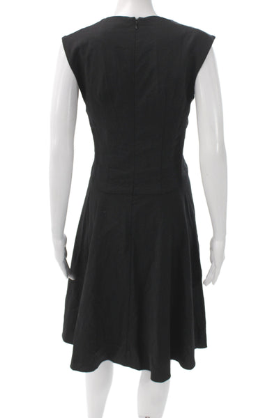 M.M. Lafleur Women Fit & Flare Dress Black Wool Blend Size 6