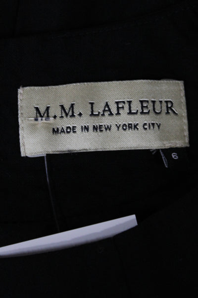 M.M. Lafleur Women Fit & Flare Dress Black Wool Blend Size 6