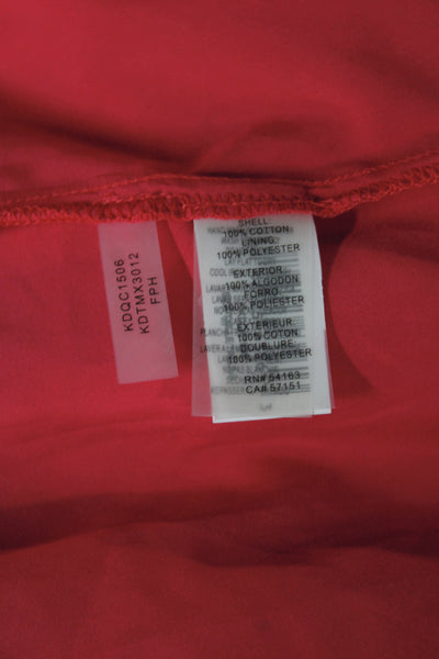 kensie Womens Maxi Dress Red V-Neck Cotton Bohemian Zip Size 2