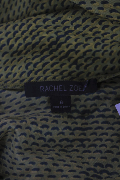 Rachel Zoe Women Yellow Geometric Collared Button Up Top Long Sleeve Size 6