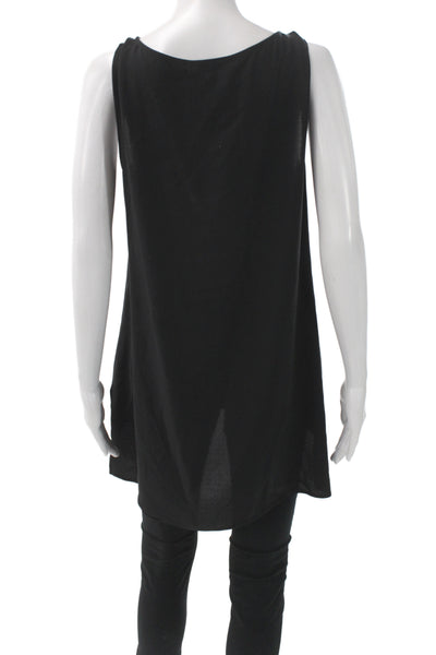 Eileen Fisher Womens Tunic Tank Silk Scoop Neck Sleeveless Black Size S
