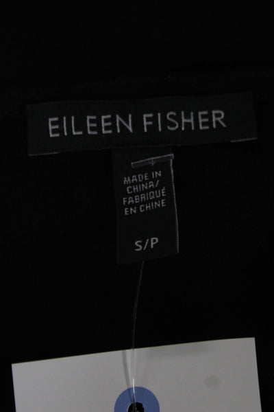 Eileen Fisher Womens Tunic Tank Silk Scoop Neck Sleeveless Black Size S