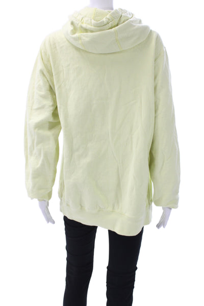 Noah Unisex Adults Pullover Hoodie Green Crew Neck 100% Cotton Logo Size L