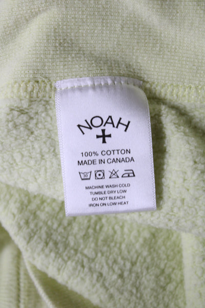 Noah Unisex Adults Pullover Hoodie Green Crew Neck 100% Cotton Logo Size L