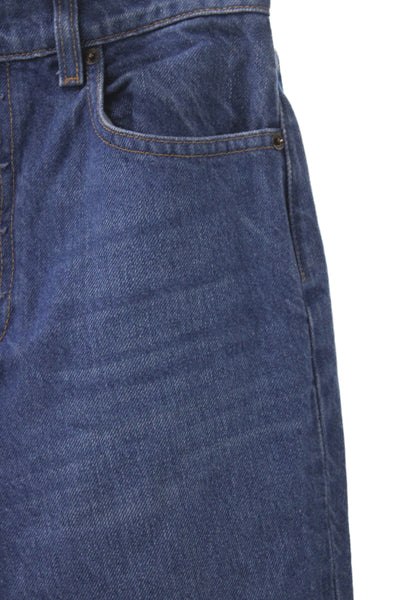 Reformation Women Straight Blue Jeans High Rise Cotton Blend Size 25