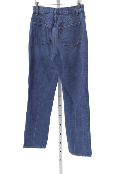 Reformation Women Straight Blue Jeans High Rise Cotton Blend Size 25