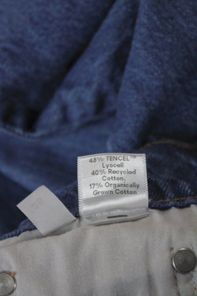 Reformation Women Straight Blue Jeans High Rise Cotton Blend Size 25