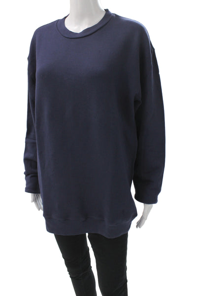Goodlife Unisex Pullover Sweatshirt Blue Crew Neck Long Sleeve Size M