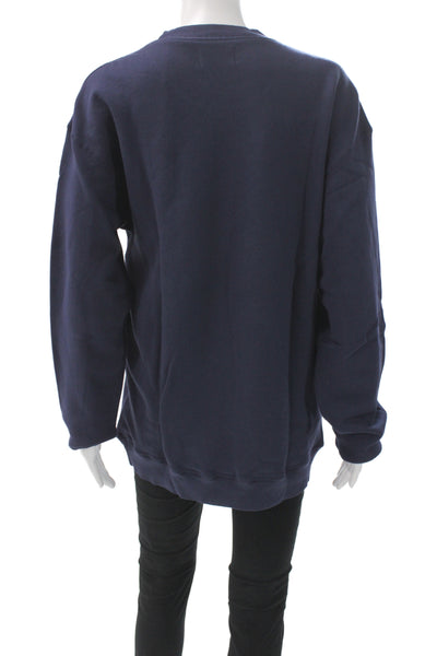 Goodlife Unisex Pullover Sweatshirt Blue Crew Neck Long Sleeve Size M