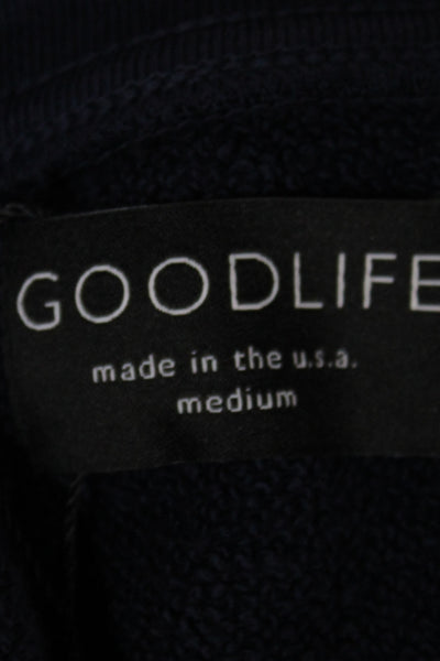 Goodlife Unisex Pullover Sweatshirt Blue Crew Neck Long Sleeve Size M