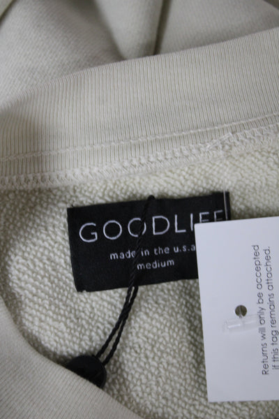 Goodlife Unisex Pullover Sweatshirt Blue Crew Neck Long Sleeve Size M