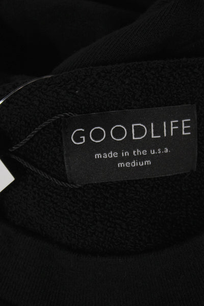 Goodlife Unisex Adults Pullover Sweatshirt Black Crew Neck Long Sleeve Size M