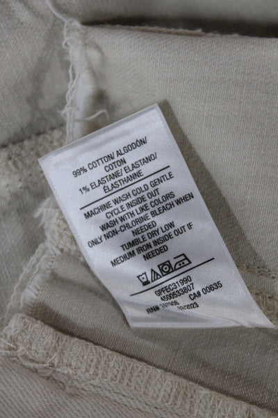 Hudson Women Corset Top Sleeveless Beige 99% Cotton Zip Size S