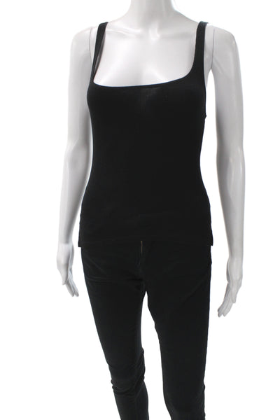 LNA Women Basic Sleeveless Square Neck Black Tank Size M