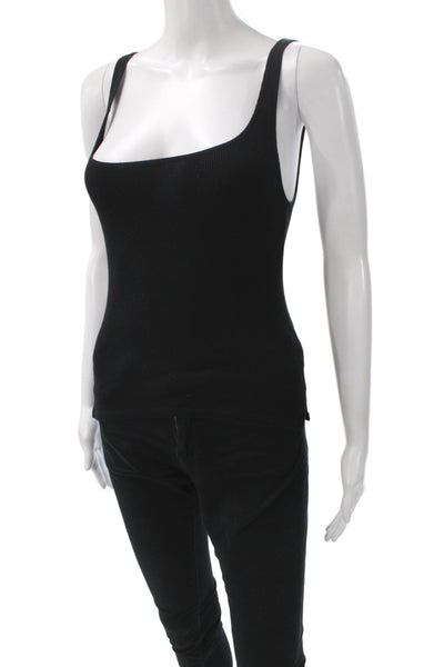 LNA Women Basic Sleeveless Square Neck Black Tank Size M