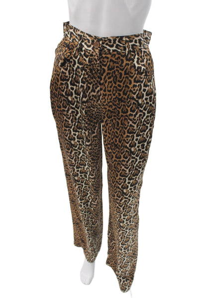 Ena Pelly Womens Multicolor Animal Print Cotton Denim Dress Pants Size 2