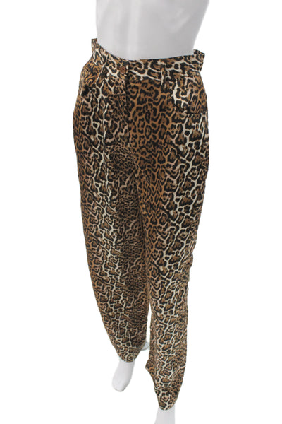 Ena Pelly Womens Multicolor Animal Print Cotton Denim Dress Pants Size 2