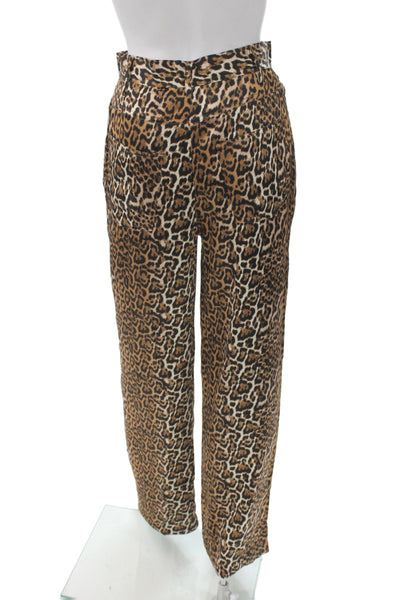 Ena Pelly Womens Multicolor Animal Print Cotton Denim Dress Pants Size 2