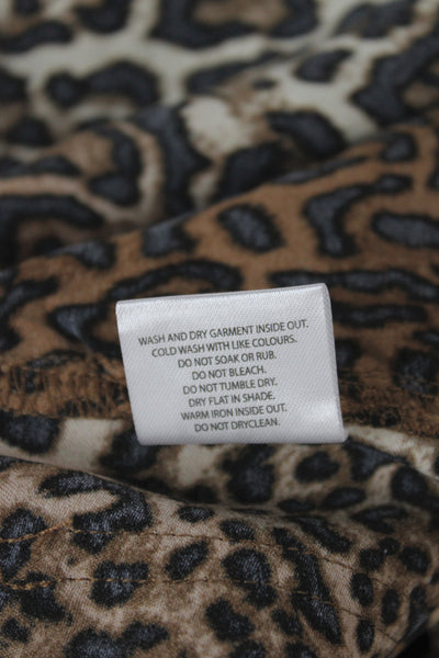 Ena Pelly Womens Multicolor Animal Print Cotton Denim Dress Pants Size 2