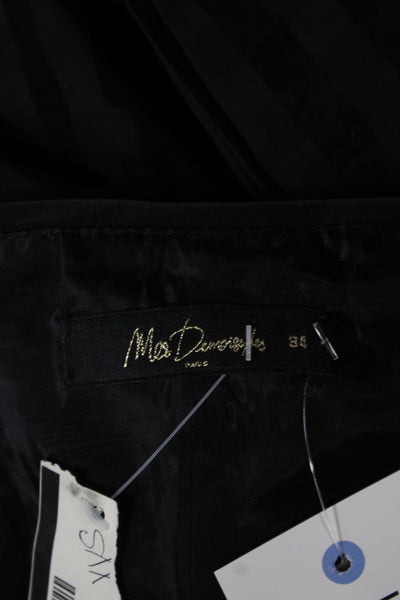 Mes DeMoiselles Paris Women Paperbag Check Cotton Pants Black Button Size 34