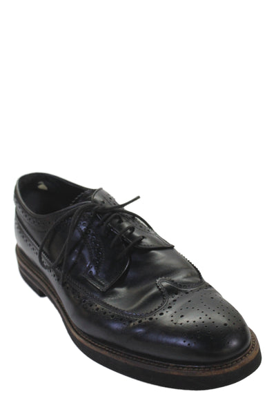 Tods Mens Leather Round Toe Lace Up Oxfords White Size 10