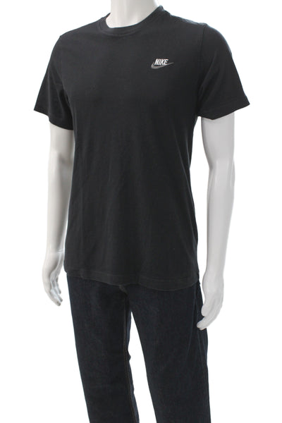 Nike Mens Black Basic T-Shirt Short Sleeve Crew Neck 100% Cotton Size M