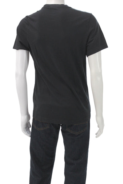 Nike Mens Black Basic T-Shirt Short Sleeve Crew Neck 100% Cotton Size M