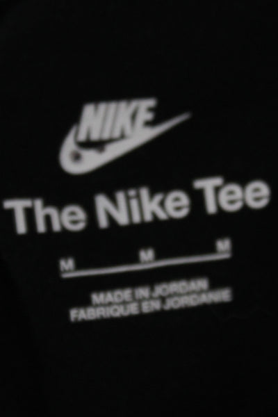 Nike Mens Black Basic T-Shirt Short Sleeve Crew Neck 100% Cotton Size M