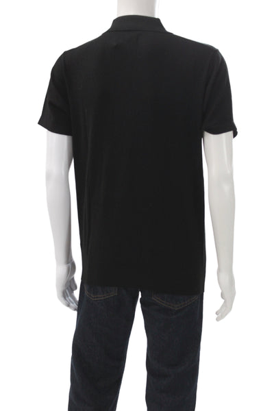 Goodlife Mens Black Collared Polo Short Sleeve Button Shirt Size M