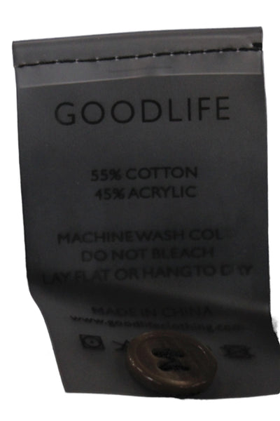 Goodlife Mens Black Collared Polo Short Sleeve Button Shirt Size M
