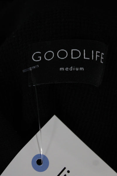 Goodlife Mens Black Collared Polo Short Sleeve Button Shirt Size M