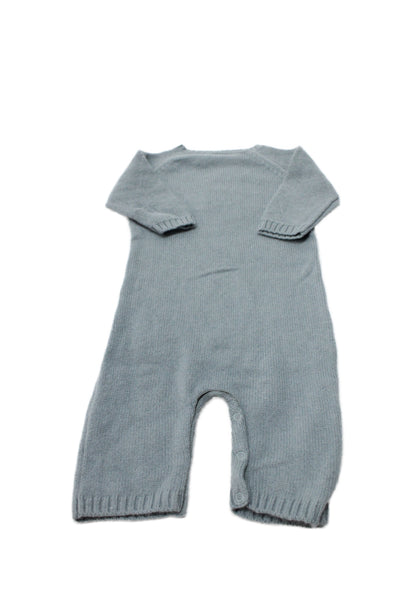 Bonpoint Girls Long Sleeve Crew Neck Wool Knit One Piece Blue Size 6 Months