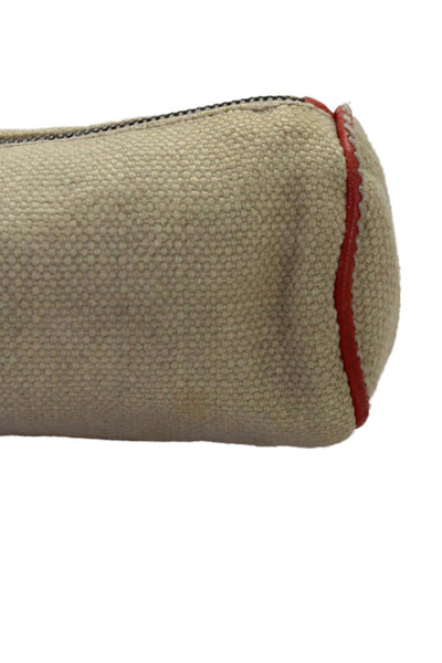 Bottega Veneta Womens Canvas Embellished Zipper Zip Coin Wallet Beige