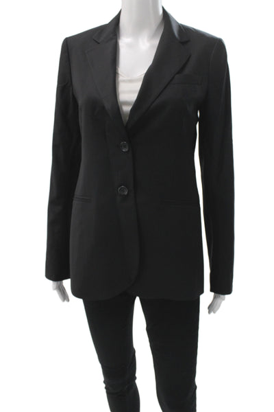 Theory Womens Basic Jacket Black Button Long Sleeve Size 8