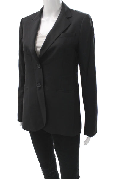 Theory Womens Basic Jacket Black Button Long Sleeve Size 8